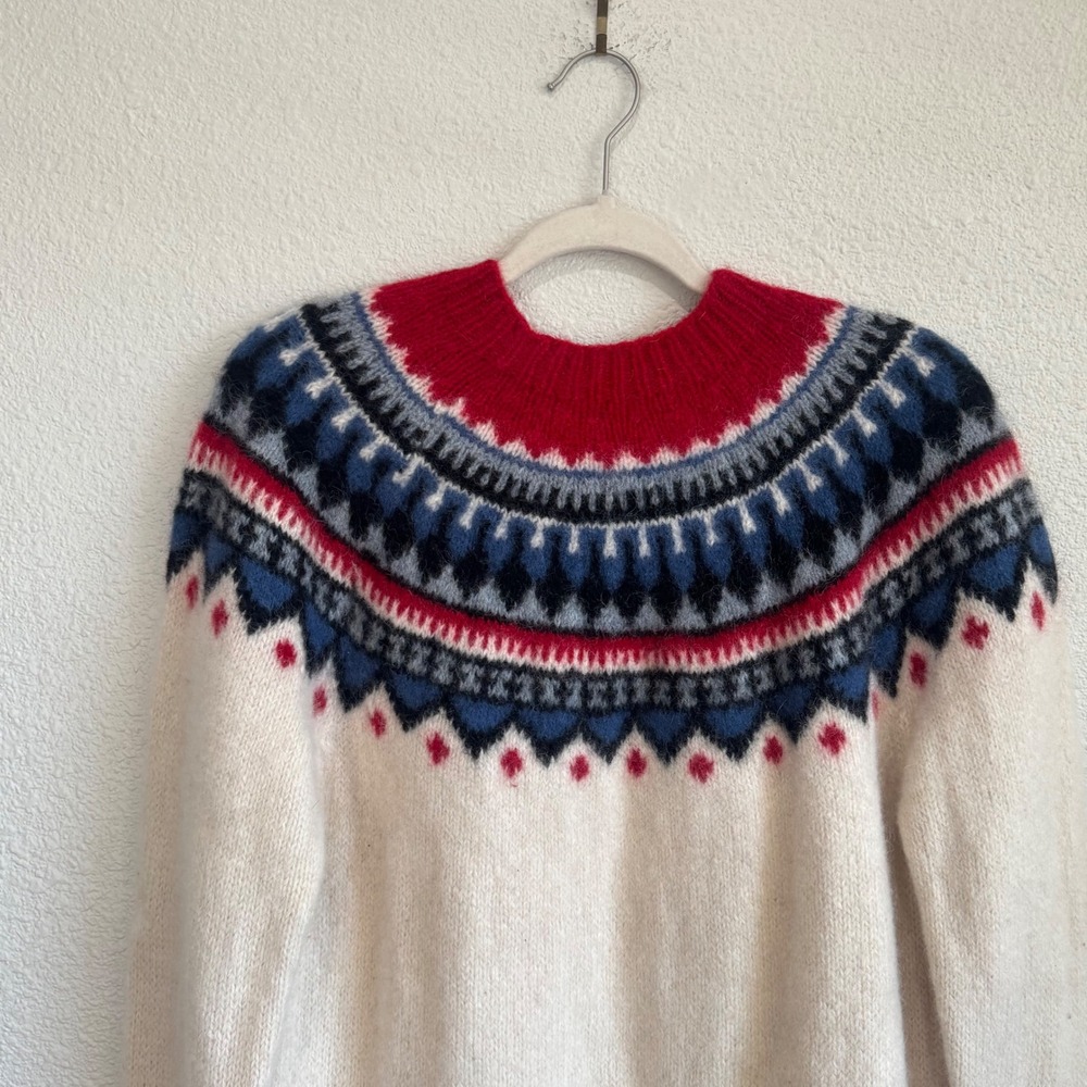 VTG Eddie Bauer Legend 100% Wool Nordic Sweater Women's XL 90's Boxy Winter - Picture 2 of 7